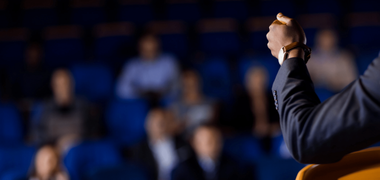 Executive giving a speech